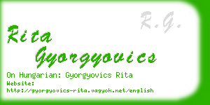 rita gyorgyovics business card